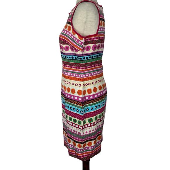 Talbots Dress Women Size 8P Colorful Stripes Sleeveless Sheath Resort Preppy - Picture 2 of 13